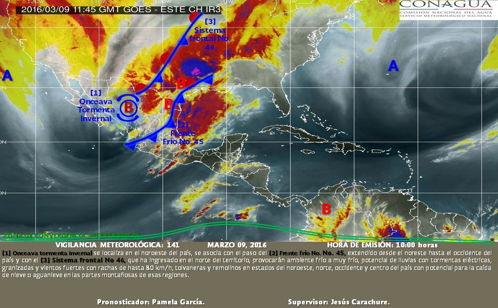Se pronostican rachas de vientos de hasta 70km/h. Tome precauciones.