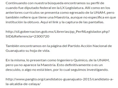 Fragmento d e la investigación realizada por Día 7 El Semanario de Guanajuato.