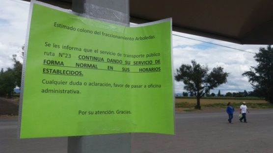 aviso ruta 23 arboledas