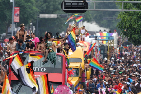 MEXICO CITY, MEXICO - JUNE 25:  General view of the Gay Pride Parade on the streets of Mexico City on June 25, 2011 in Mexico City, Mexico. (Photo by Pablo Salazar/Clasos.com/LatinContent/Getty Images)