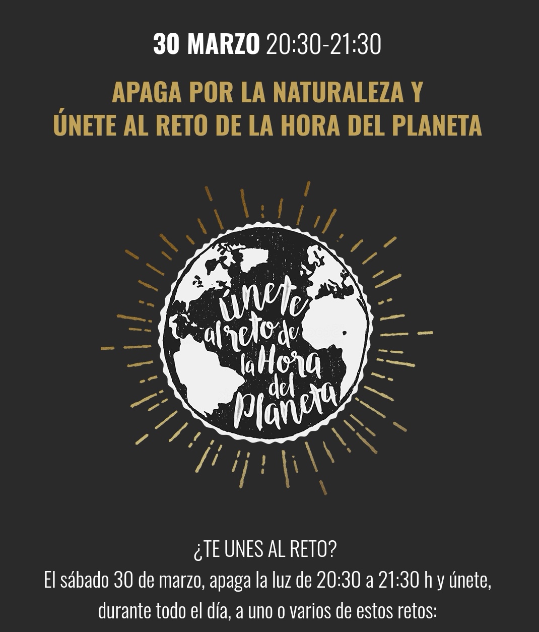 #Únete #HORADELPLANETA HOY SE UNE EL MUNDO PARA ‘LA HORA DEL PLANETA’. #Apagaporlanaturaleza