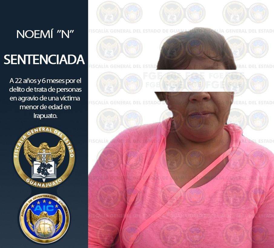 OTORGAN SENTENCIA DE 22 AÑOS A MUJER QUE EXPLOTABA SEXUALMENTE A MENOR DE EDAD.
