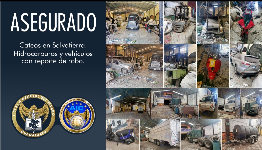 #Salvatierra SE RECUPERAN 14 VEHÍCULOS ROBADOS Y CONTENEDORES DE COMBUSTIBLE.