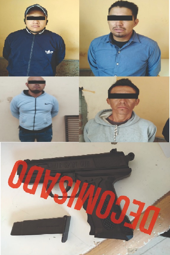 ELEMENTOS DE LA POLICÍA MUNICIPAL DETUVIERON A CUATRO PERSONAS  POR LA PORTACIÓN DE ARMA DE FUEGO