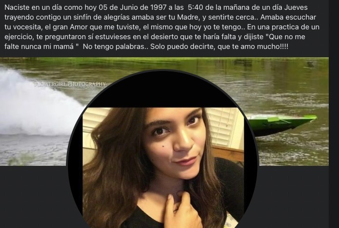 FAMILIARES RECUERDAN A NADIA VERÓNICA RODRÍGUEZ SARO EN SU CUMPLEAÑOS.