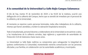 INCIDENTE DE FUEGO EN LA CAFETERÍA DE LA UNIVERSIDAD LA…