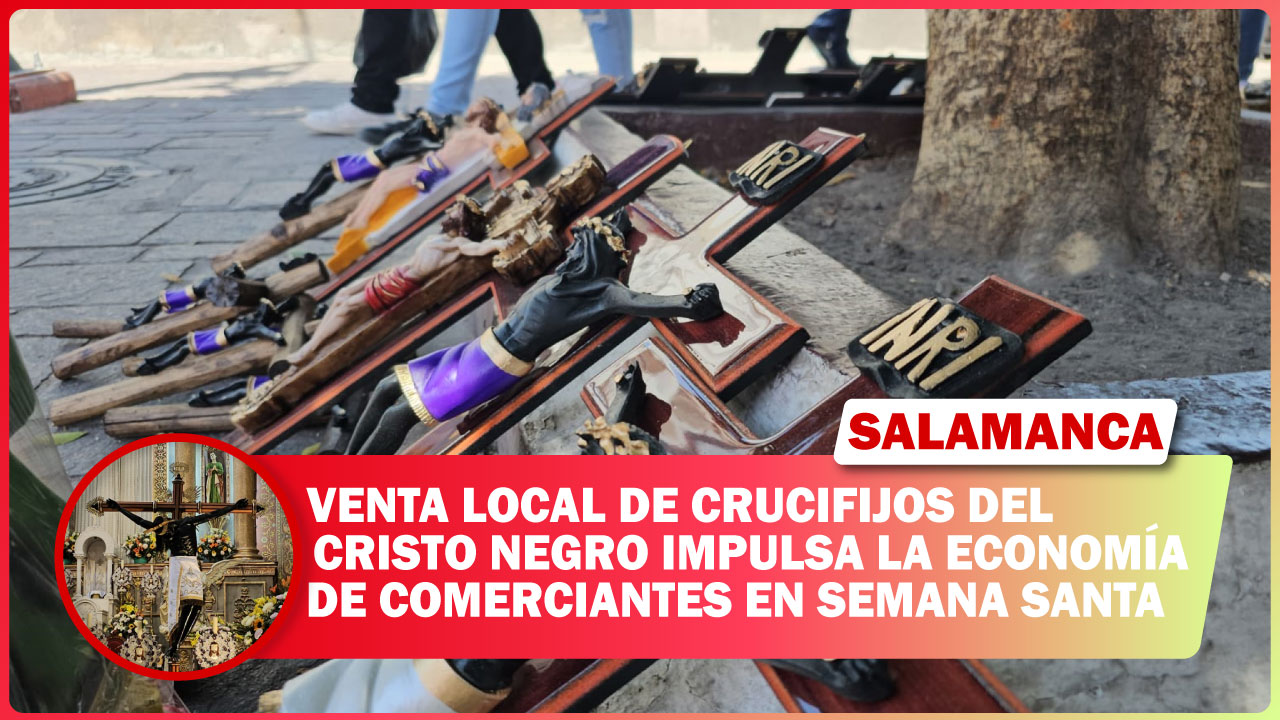 #Salamanca VENTA DE CRUCIFIJOS DEL CRISTO NEGRO IMPULSA LA ECONOMÍA DE COMERCIANTES EN SEMANA SANTA