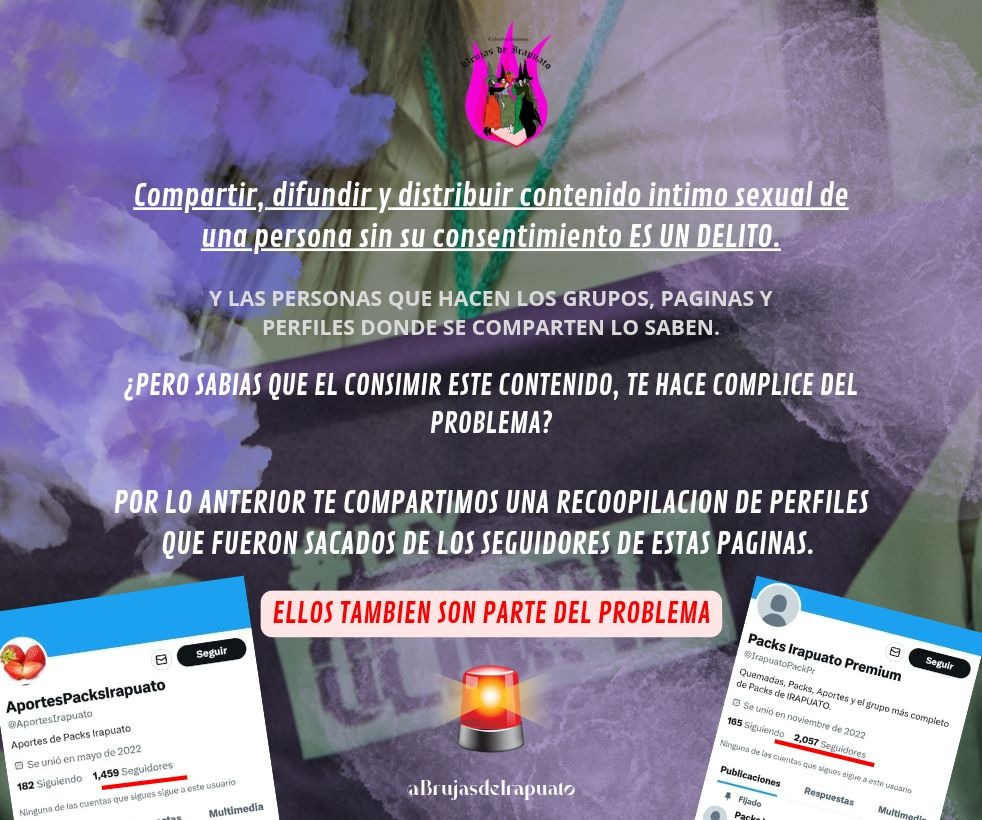 #Irapuato BRUJAS DE IRAPUATO DENUNCIA REDES DE VIOLENCIA DIGITAL CONTRA MUJERES Y MENORES: “NO PODRÁN ESCONDERSE”