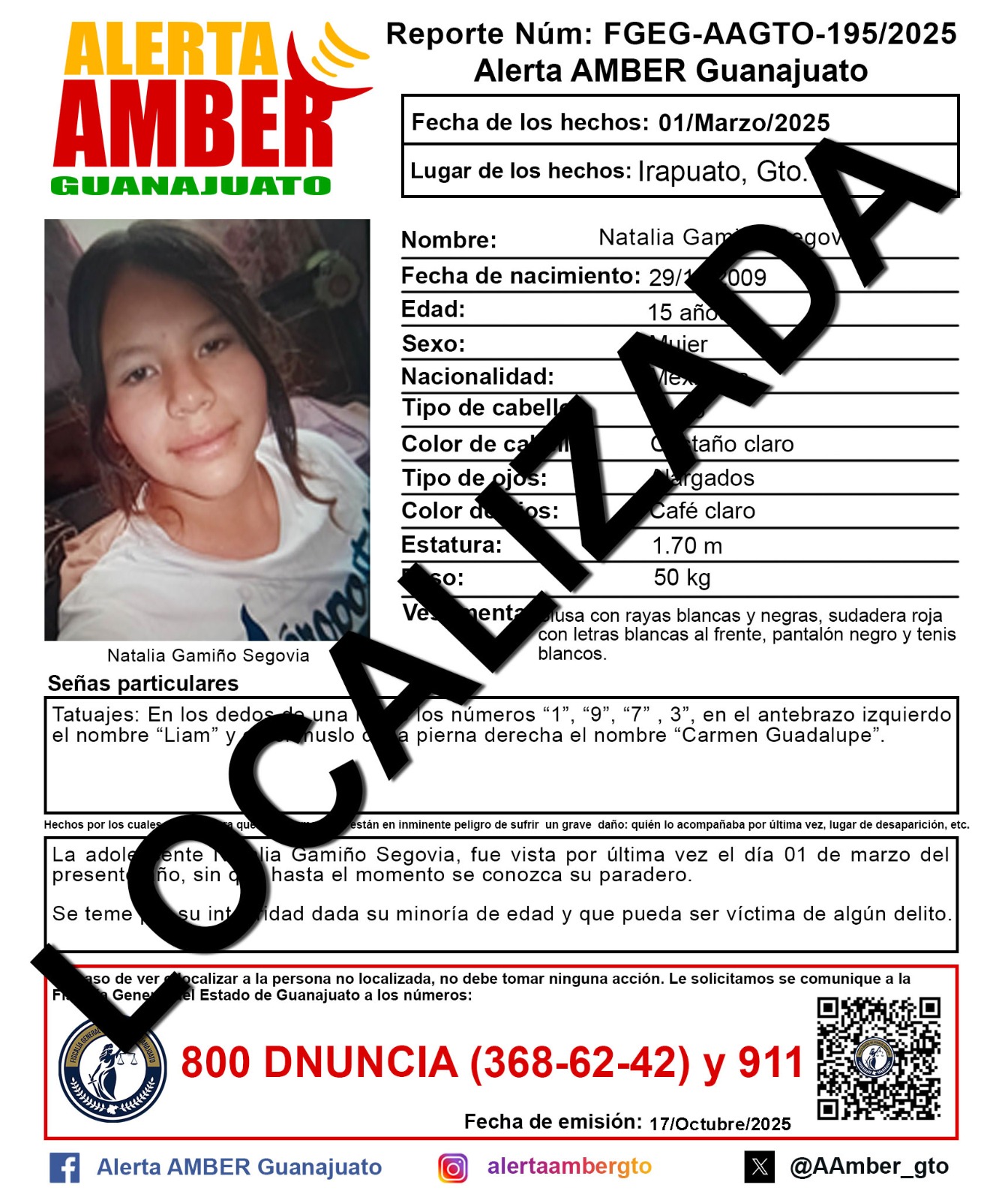 Localizan sin vida a adolescente de 15 años desaparecida en #Irapuato