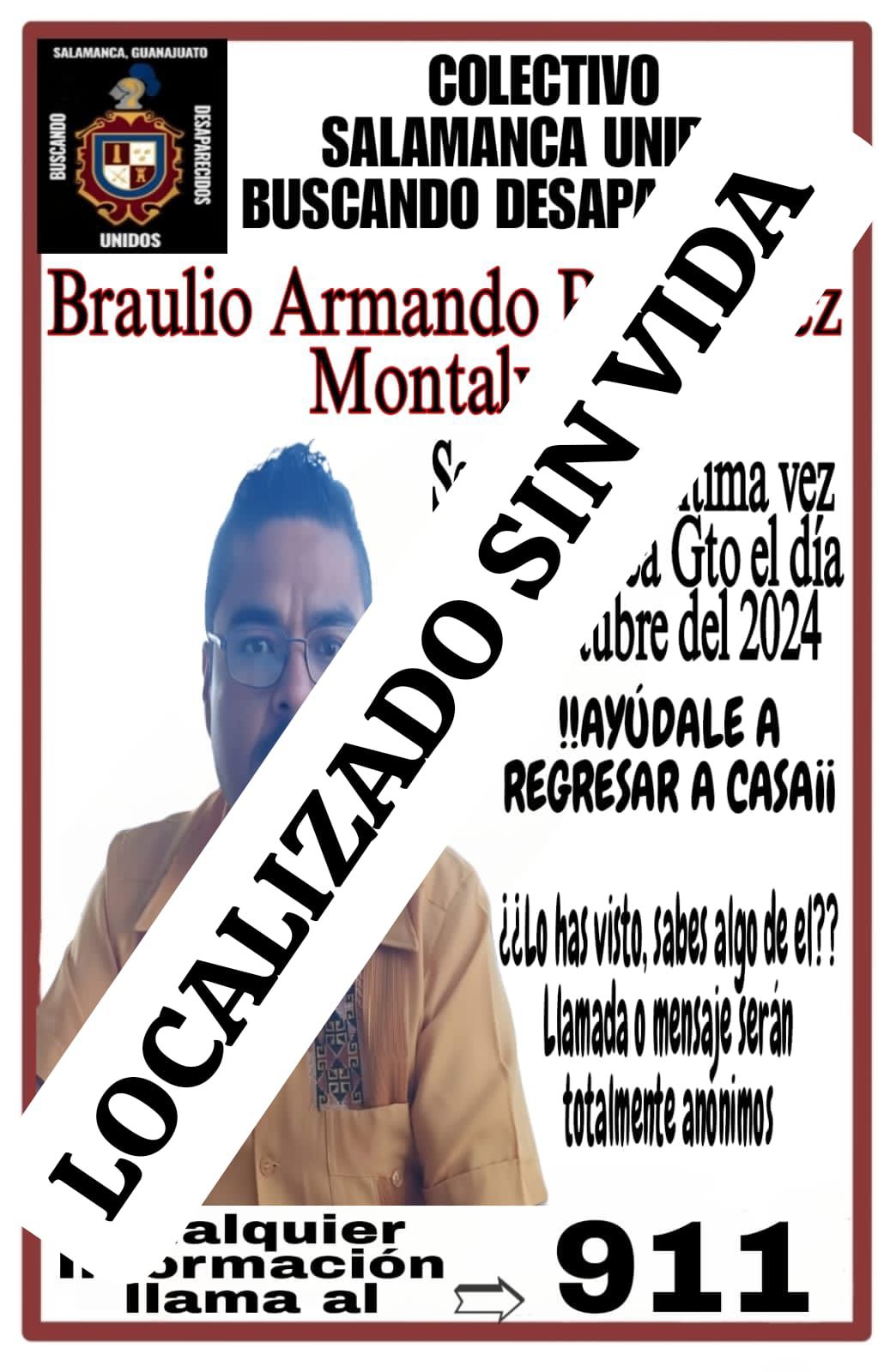 Localizan sin vida a Braulio Rodríguez Montalvo, hombre desaparecido en #Salamanca