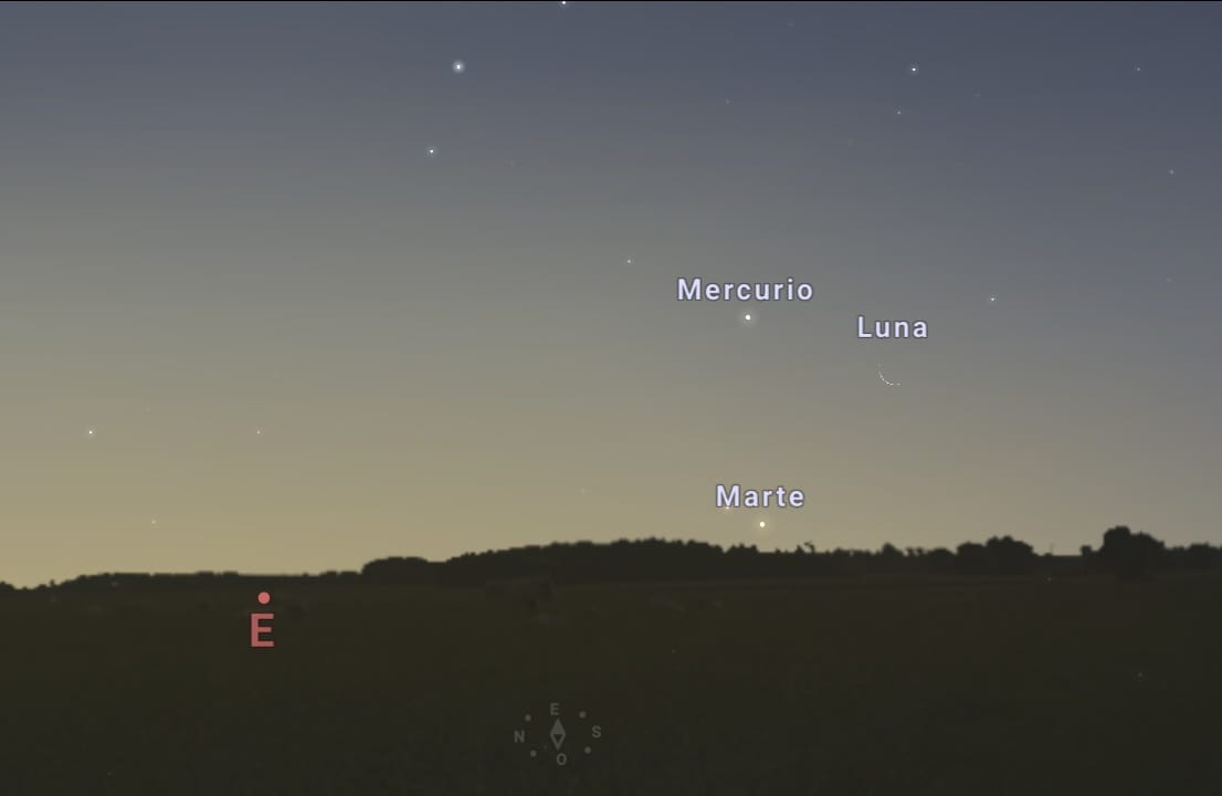 Este martes #Salamanca tuvo un amanecer con la Luna, Mercurio y Marte 