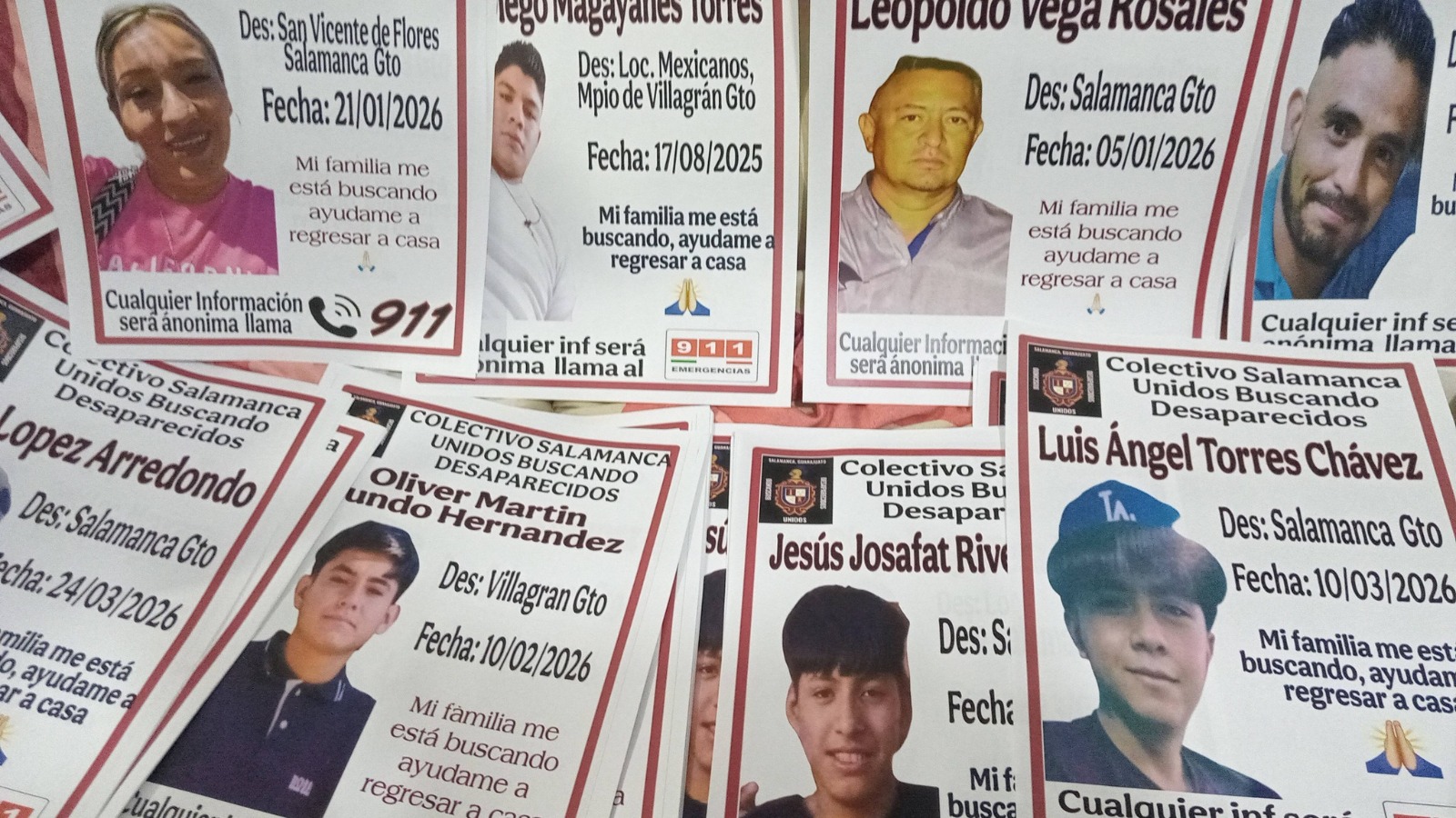 Colectivos de búsqueda afirman incremento de desapariciones en #Salamanca y colocan fichas de búsqueda en la zona centro del municipio