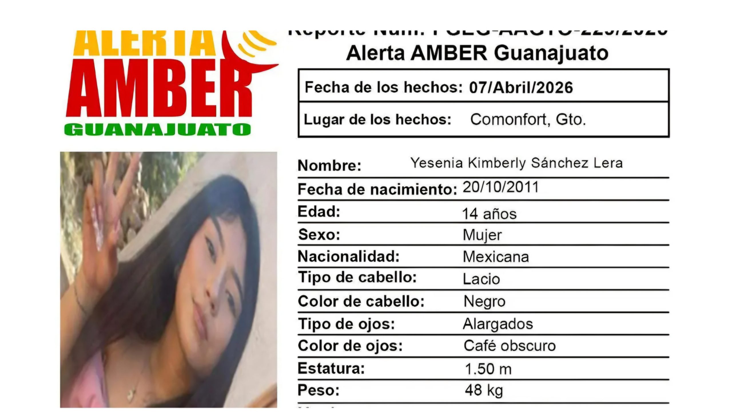 Activan nuevas fichas de Alerta Ámber en el estado de Guanajuato, familias exigen respuestas