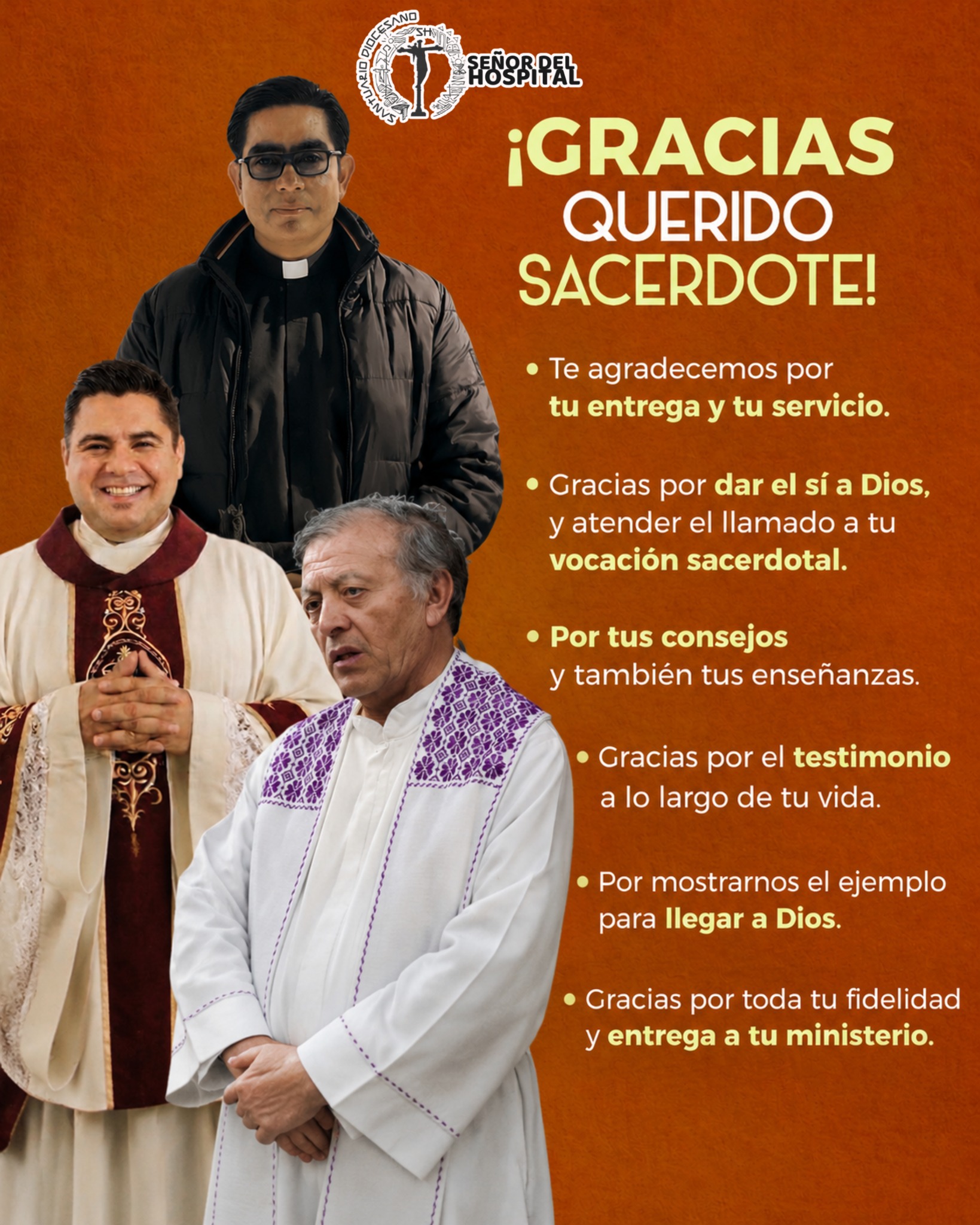 Salmantinos felicitan a padres del Santuario Diocesano del Señor del Hospital en este Día del Sacerdote
