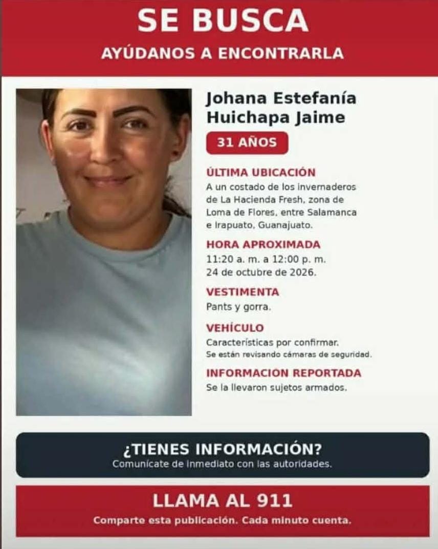 Buscan a Johana Estefanía, desaparecida tras presunto levantón en #Salamanca